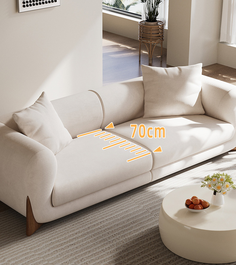 White Frosted Velvet Fabric Sofa