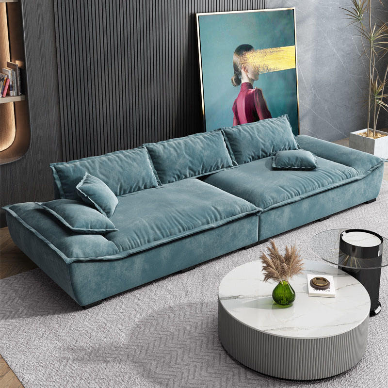 Canapea din catifea portocalie pentru sufragerie