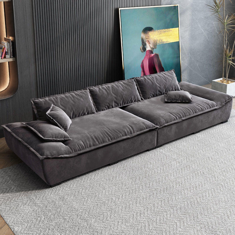 Canapea din catifea portocalie pentru sufragerie