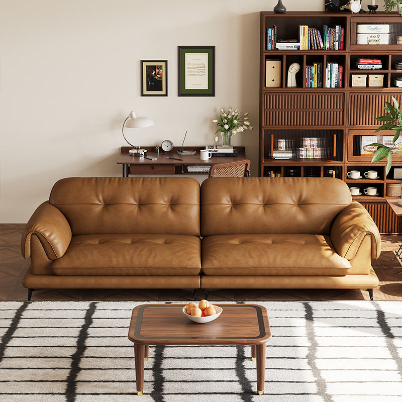 Set de canapele din piele de lux, moale și ușoară, mobilier de living