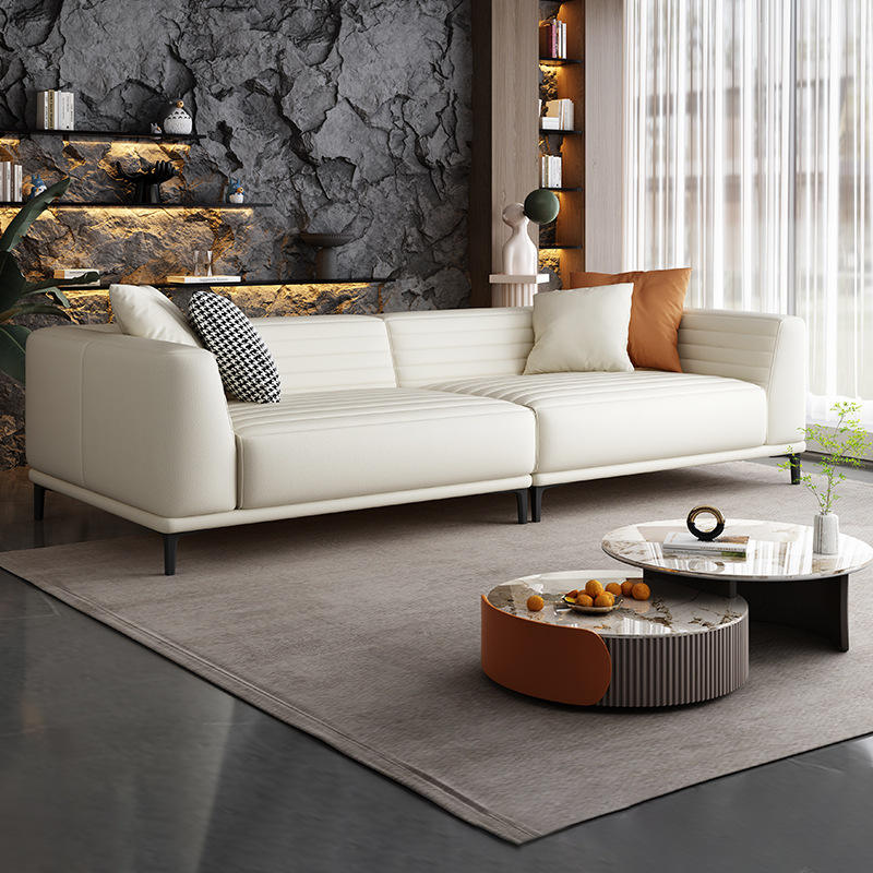 black leather couch