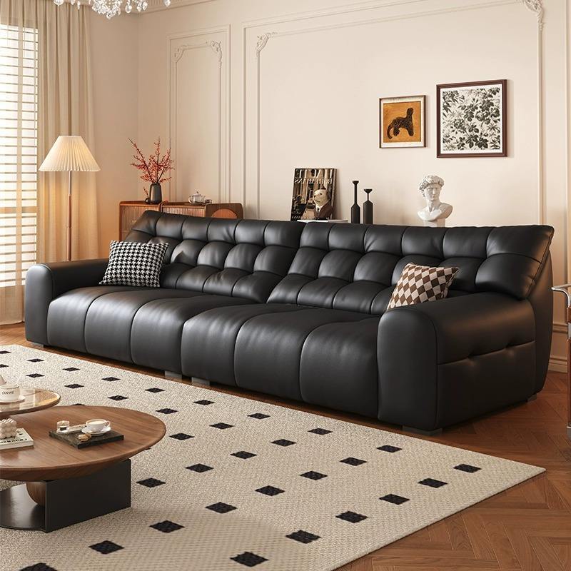 Canapea tapițată pentru living, canapea clasică din piele