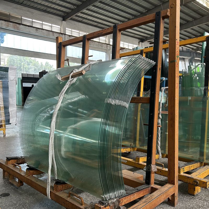 Curved Toughened Glass Balustrade Clear Safety Fence Wall