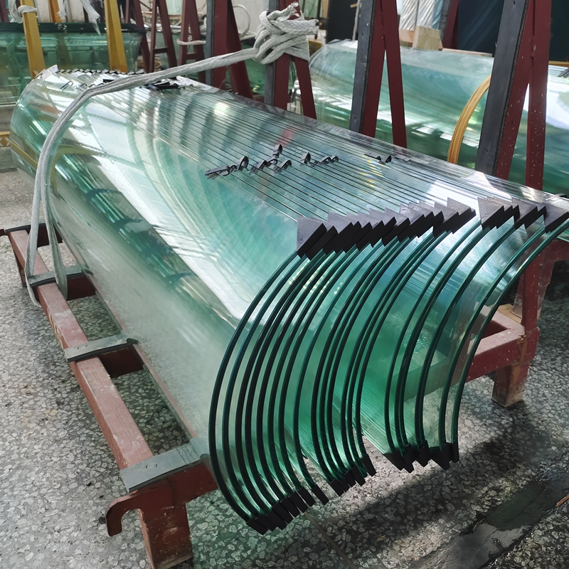 Curved Tempered Glass Railing Clear Safety Design
