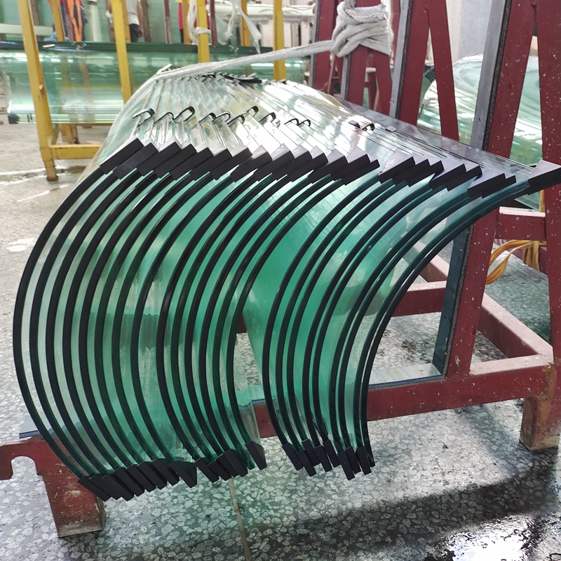 Curved Tempered Glass Railing Clear Safety Design