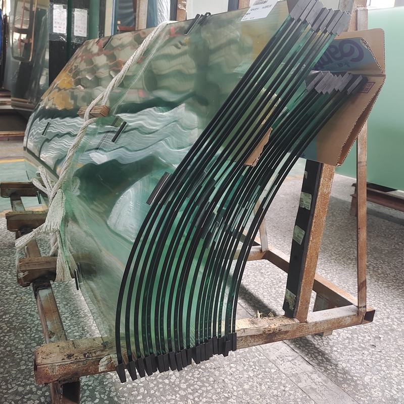Curved Tempered Glass Railing Clear Safety Design