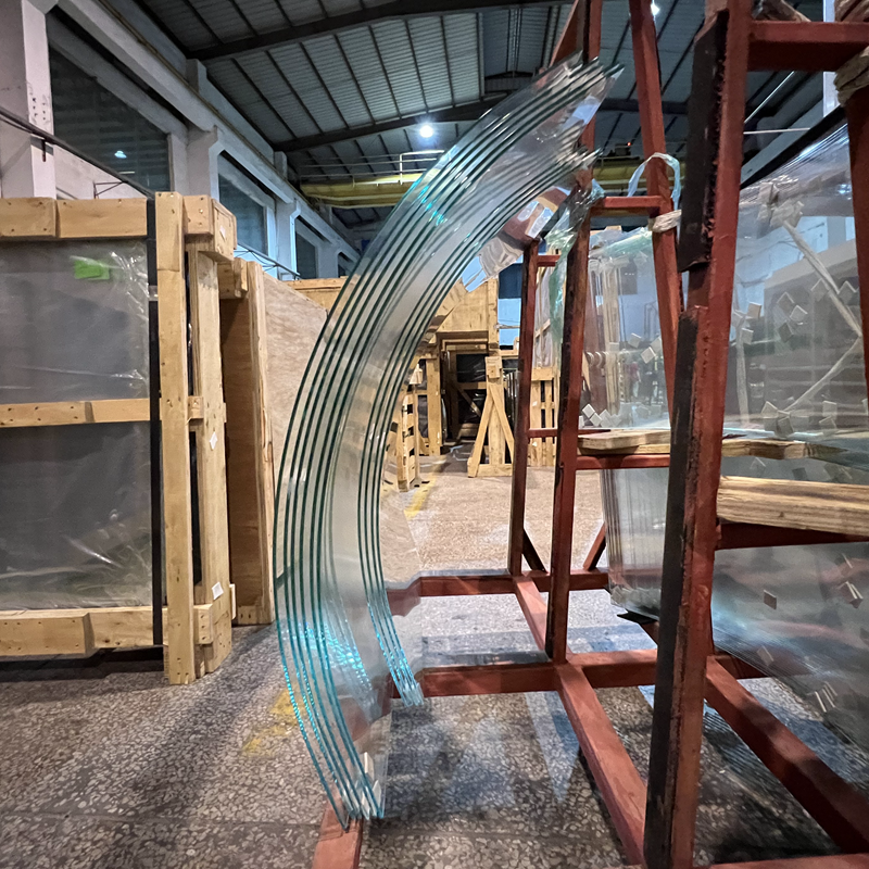 Curved Tempered Glass Railing Clear Safety Design