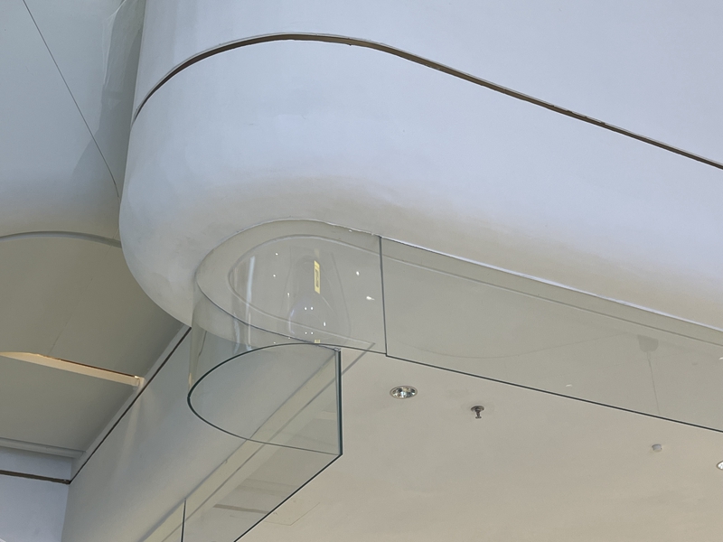curved safety glass railing