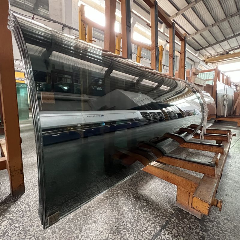 Grey Tinted Curved Tempered Glass Facade Curtain Wall