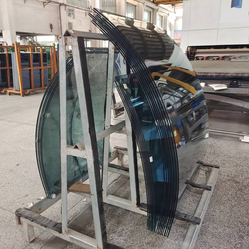 Grey Tinted Curved Tempered Glass Facade Curtain Wall