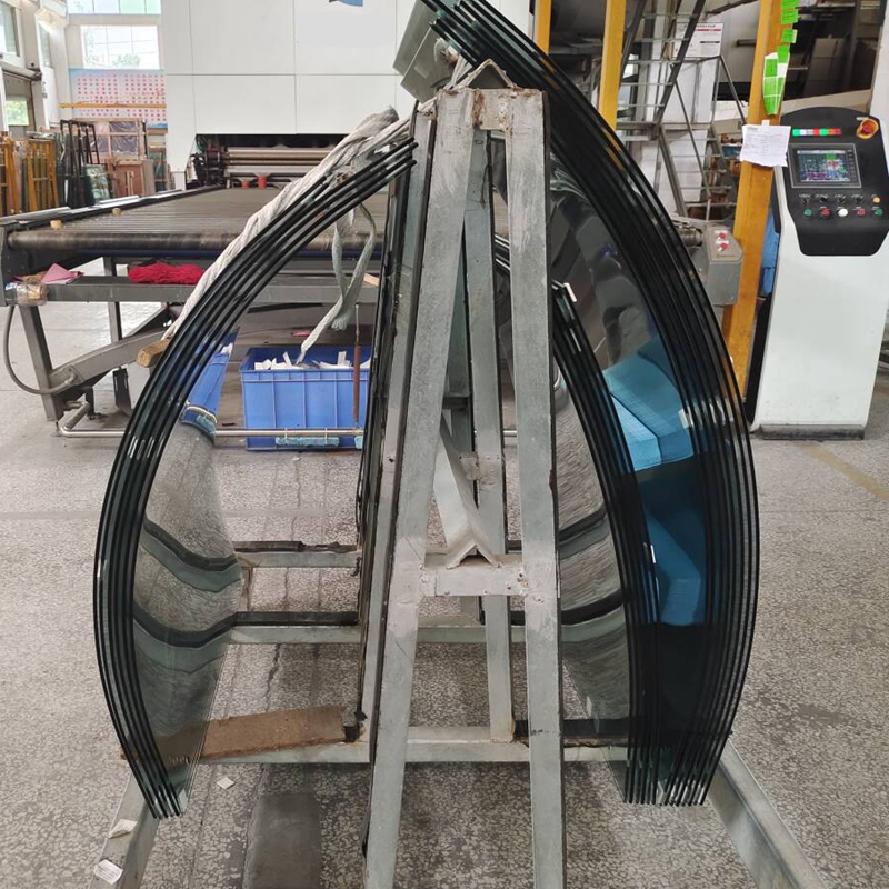 Grey Tinted Curved Tempered Glass Facade Curtain Wall