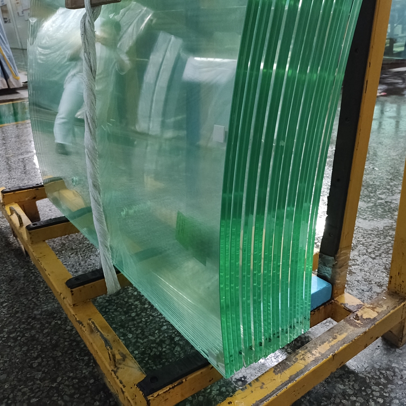 SGP Laminated Glass Curved Ultra Clear Elevator Wall