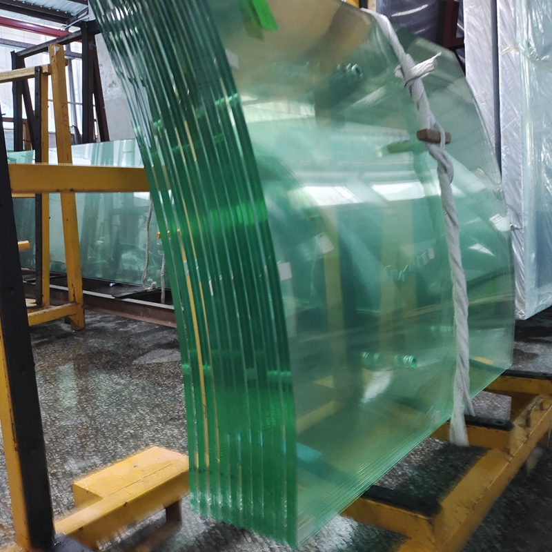 SGP Laminated Glass Curved Ultra Clear Elevator Wall