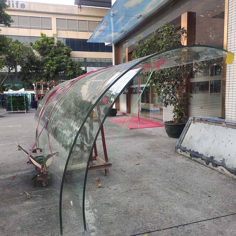 SGP Laminated Glass Curved Ultra Clear Elevator Wall