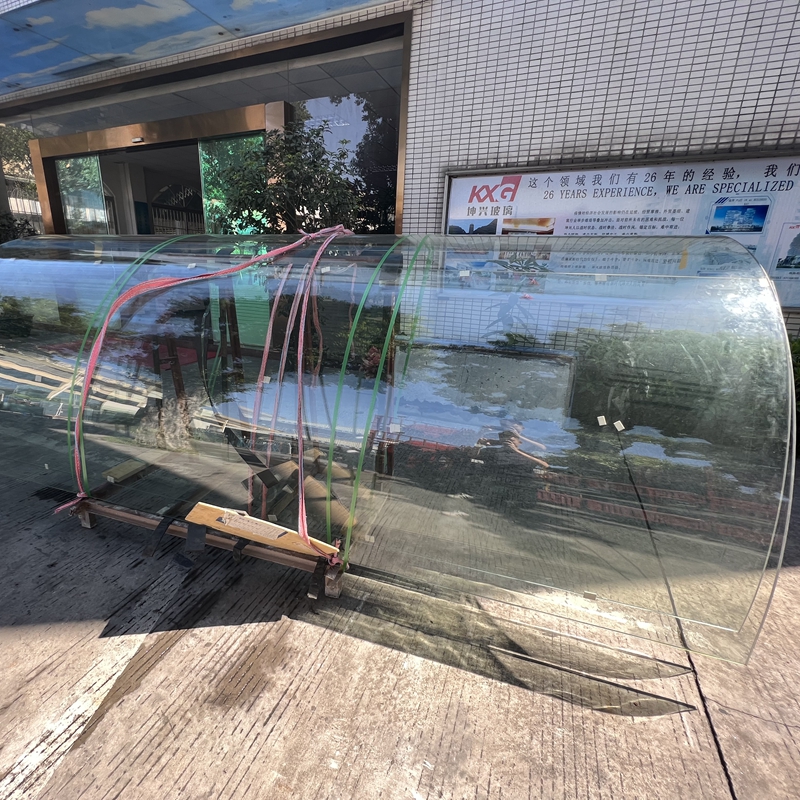SGP Laminated Glass Curved Ultra Clear Elevator Wall