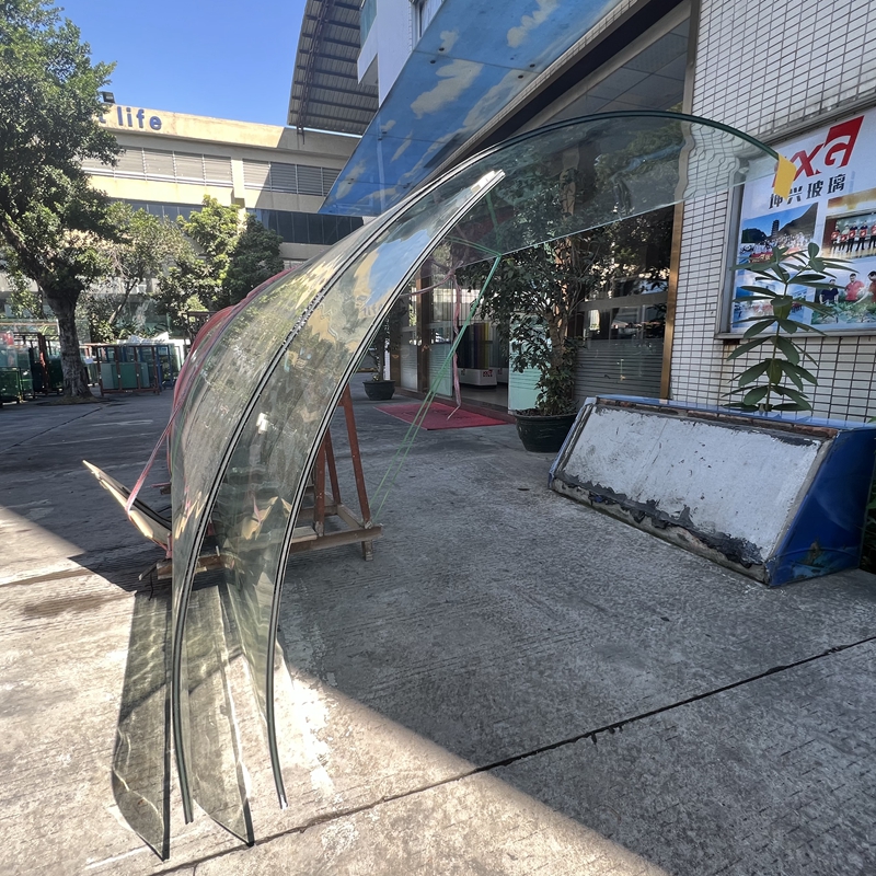 SGP Laminated Glass Curved Ultra Clear Elevator Wall