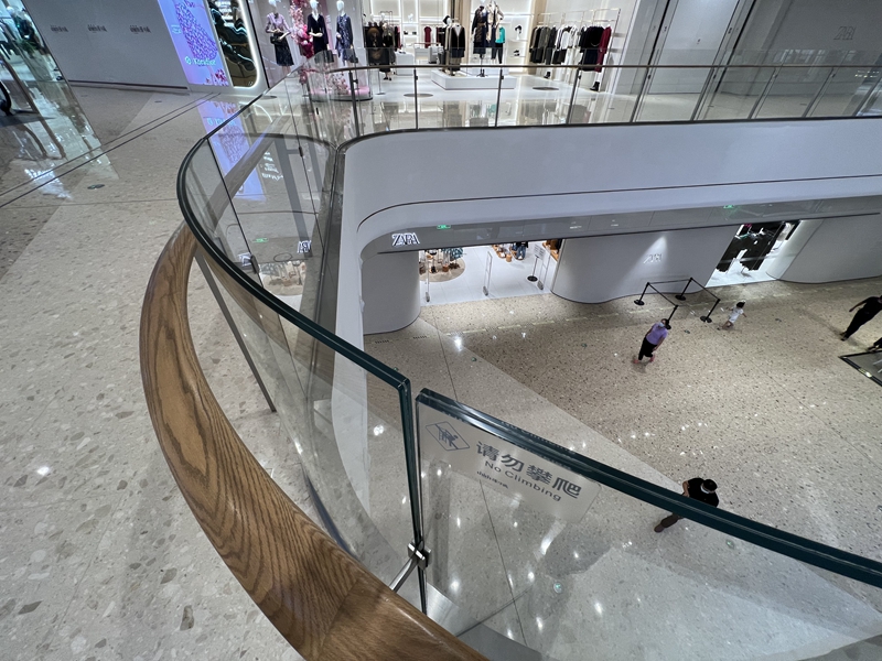 glass elevator wall