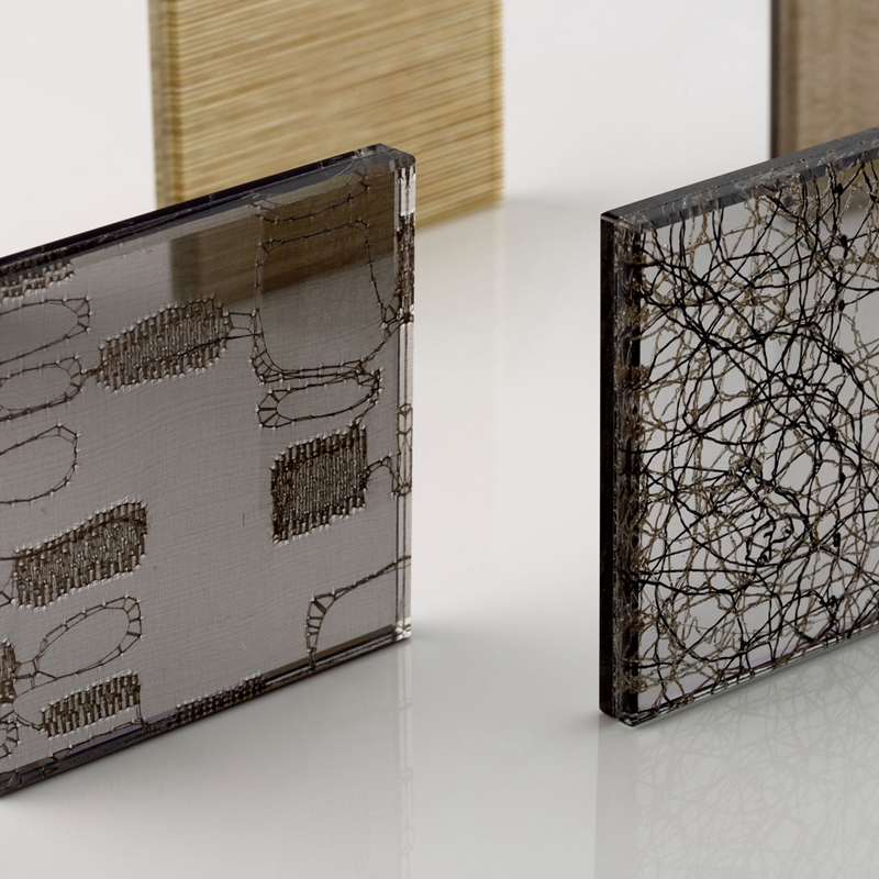 Fabric EVA Laminated Glass Wall Custom Glass Design