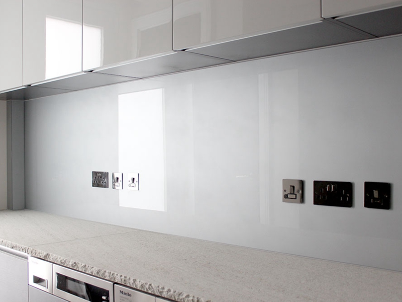 white laminated glass panel