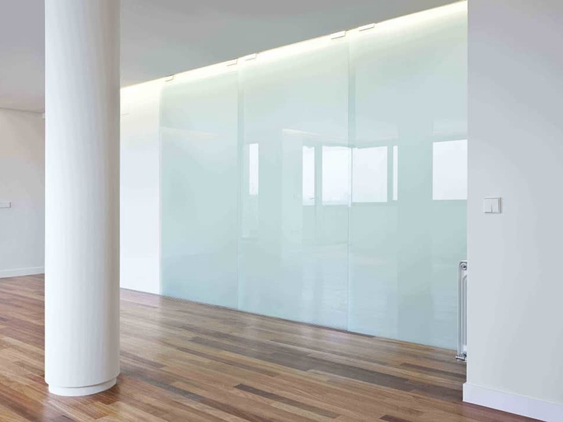 translucent white laminated glass