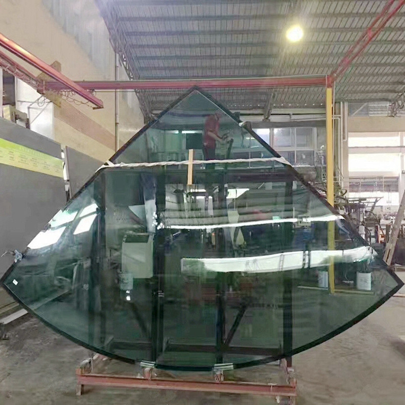 Curved tempered insulated glass for curtain wall