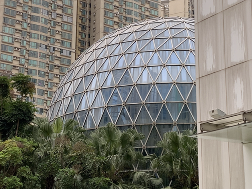 triangular glass roof