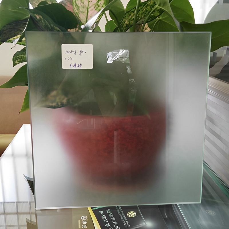 Acid Etched Pattern Privacy Glass Partition