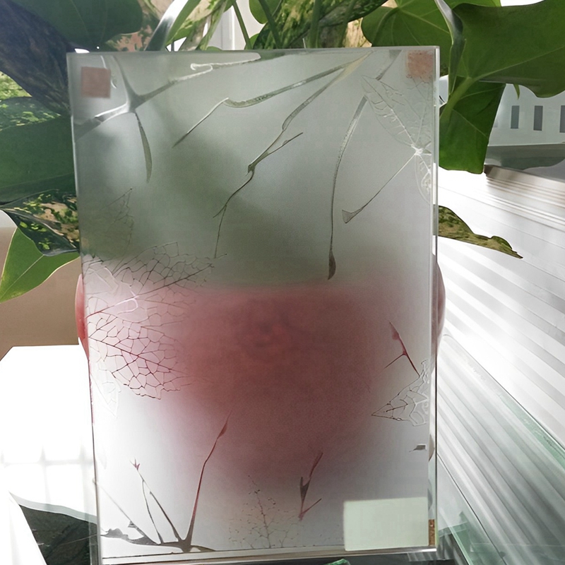 Acid Etched Pattern Privacy Glass Partition