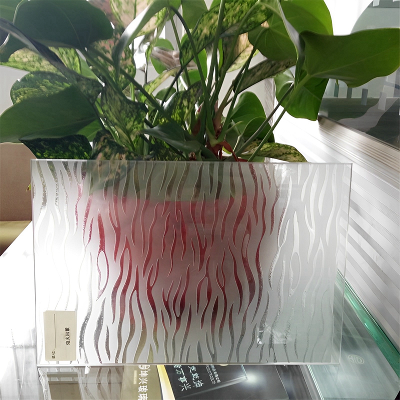Acid Etched Pattern Privacy Glass Partition