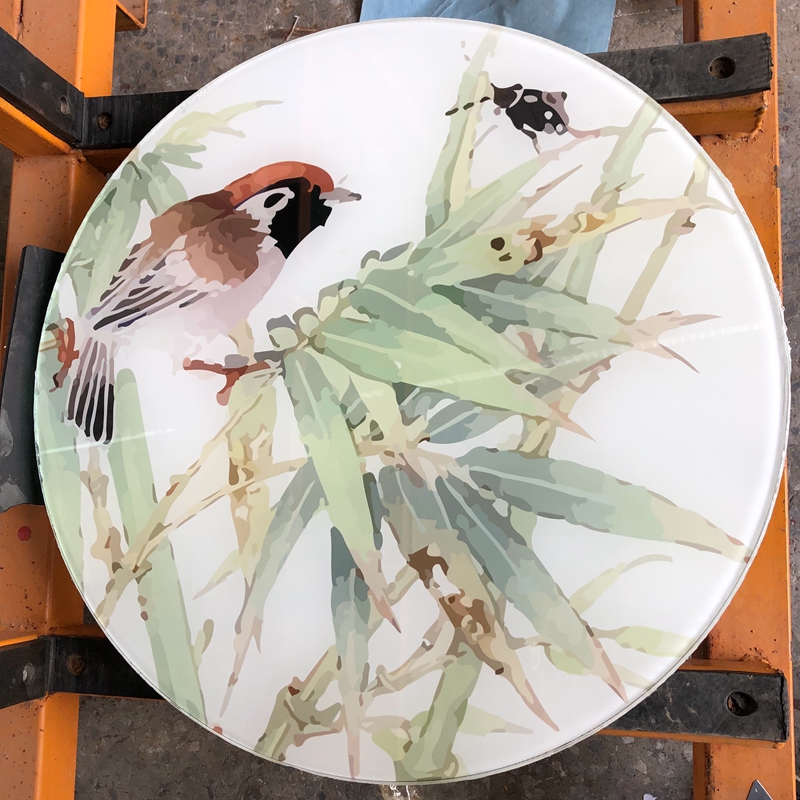 Digital Printing Round Shape Glass