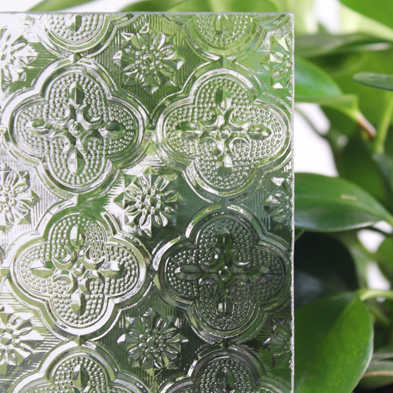 Clear Flora Tinted Embossed Glass
