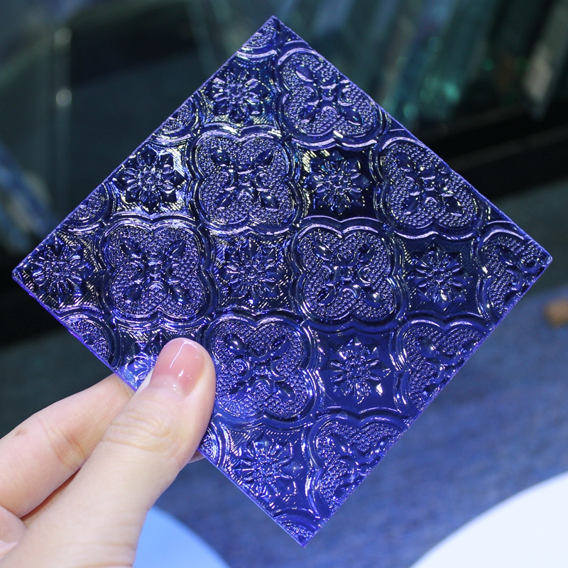 Clear Flora Tinted Embossed Glass