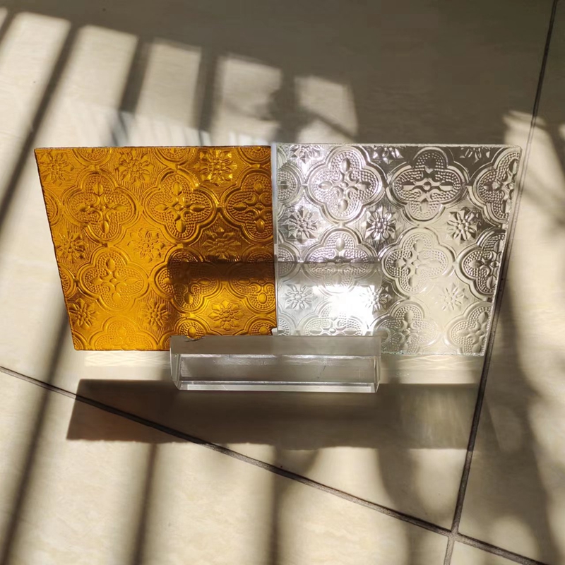 Clear Flora Tinted Embossed Glass