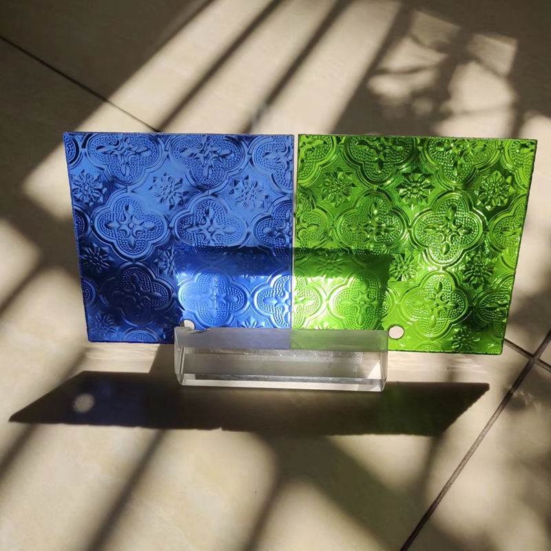 Clear Flora Tinted Embossed Glass