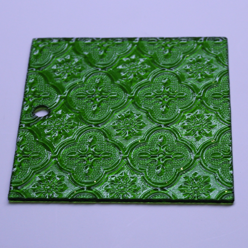 Clear Flora Tinted Embossed Glass