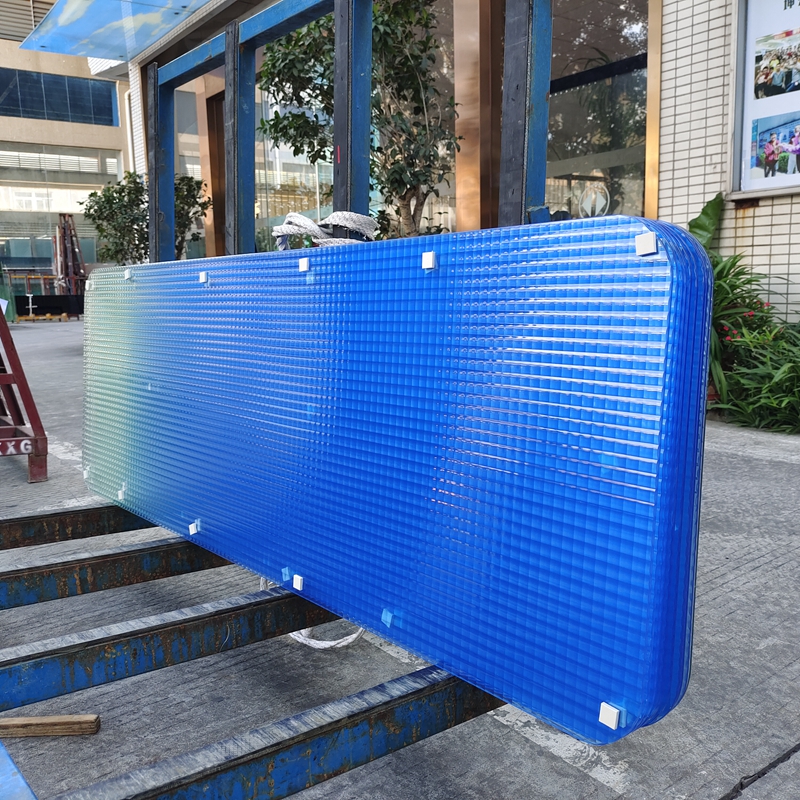 Hitchcross Embossed Glass With Blue Gradient Effect Glass