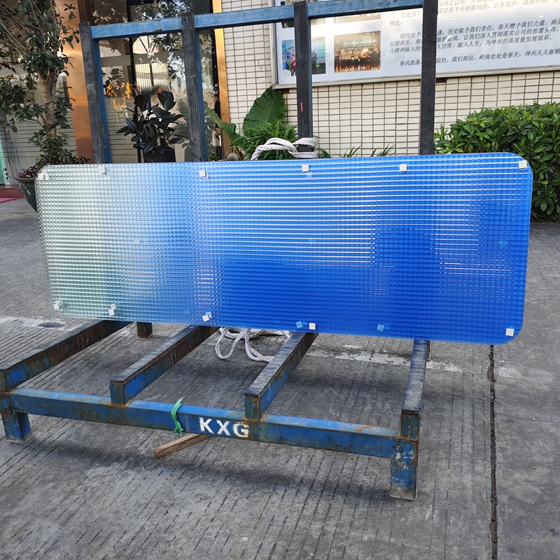 Hitchcross Embossed Glass With Blue Gradient Effect Glass