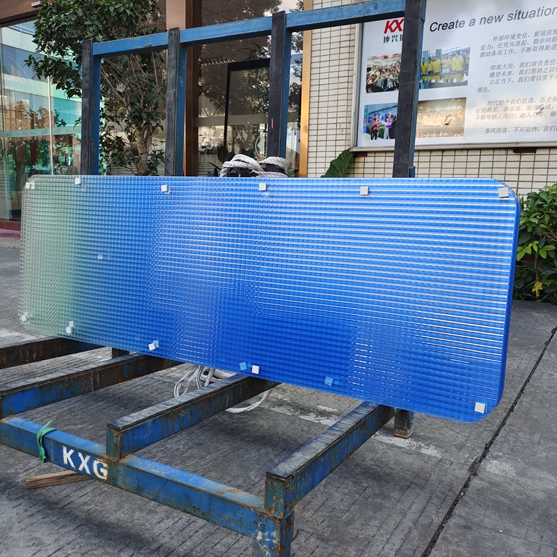 Hitchcross Embossed Glass With Blue Gradient Effect Glass