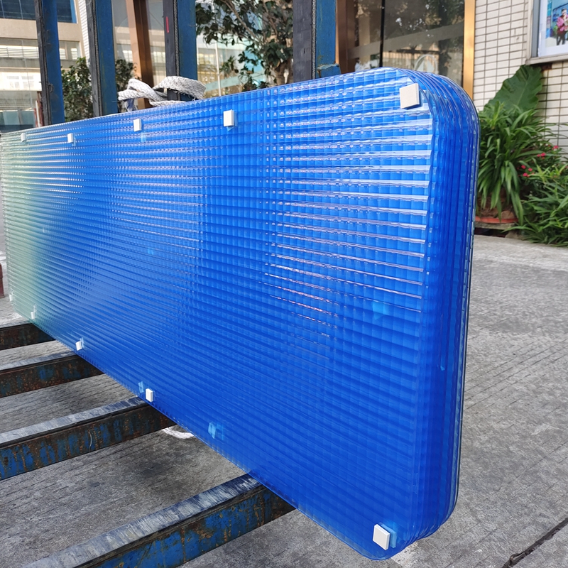 Hitchcross Embossed Glass With Blue Gradient Effect Glass