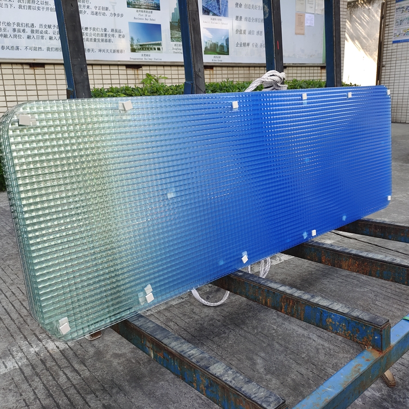 Hitchcross Embossed Glass With Blue Gradient Effect Glass