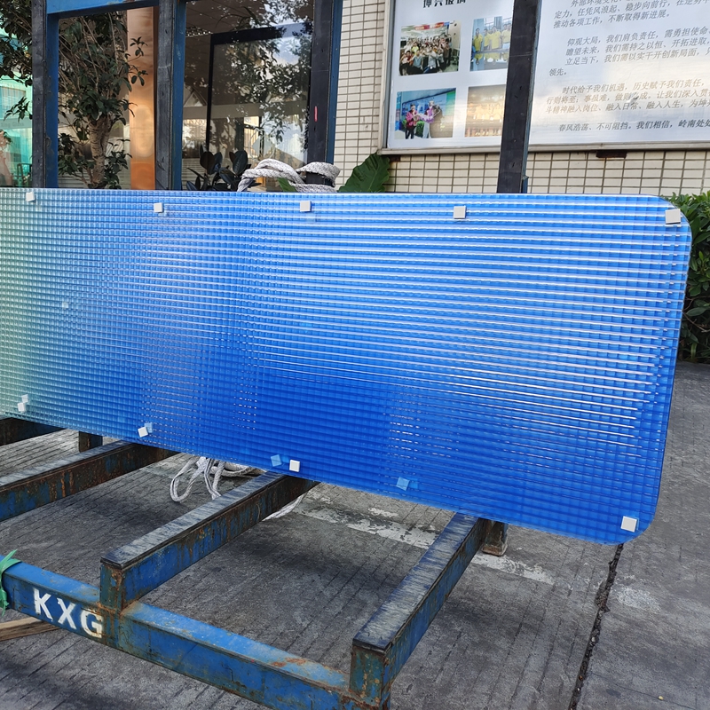 Hitchcross Embossed Glass With Blue Gradient Effect Glass