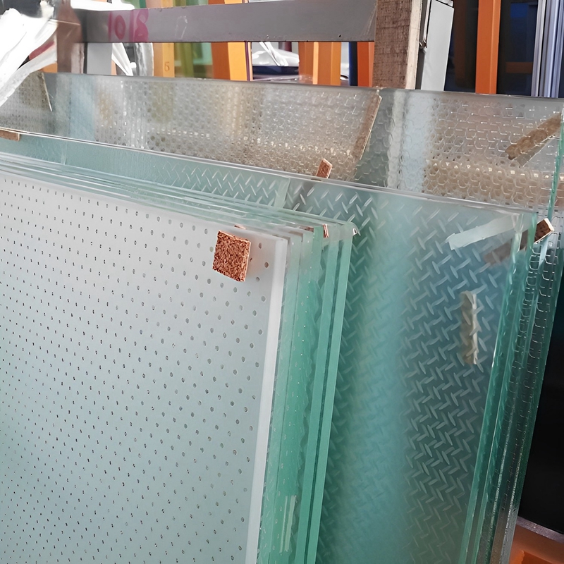 various pattern anti-slip glass for stair floor