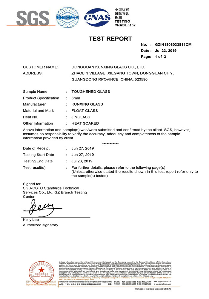 ANSI Z97.1-2015 6MM TEMPERED GLASS ANSI Z97.1-2015 6MM TEMPERED GLASS