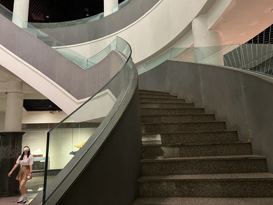 Glass Railing At Shopping Mall