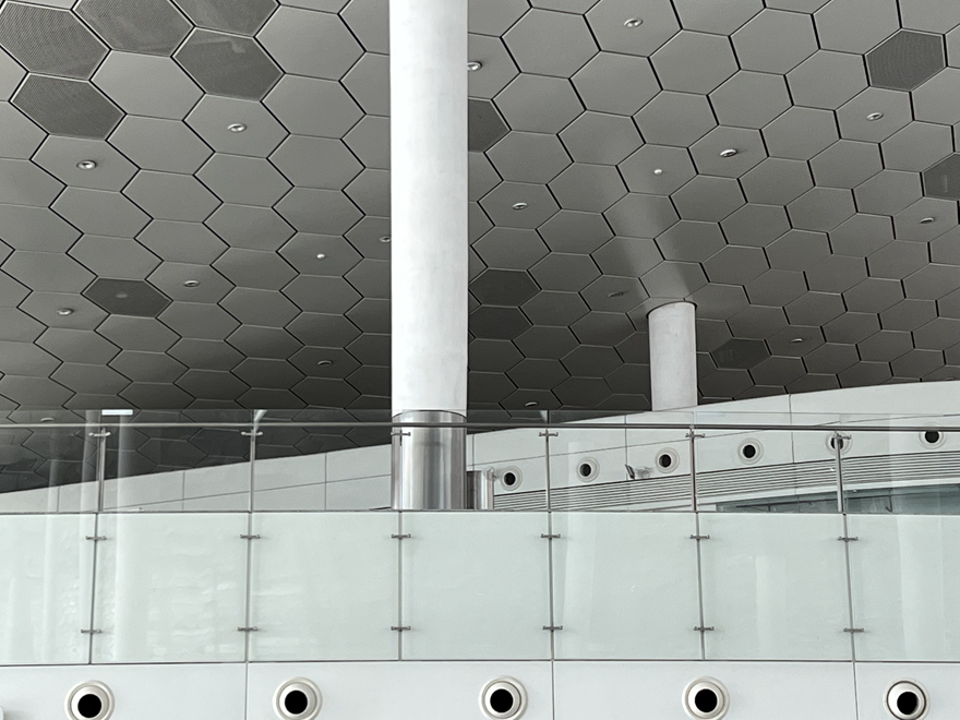 Glass Balustrade At Shopping Mall