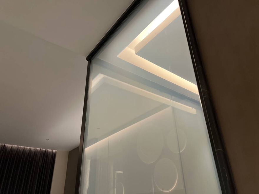 Door glass shower
