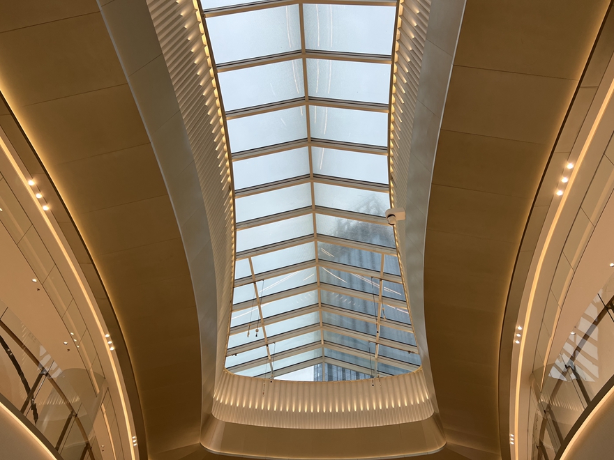 Glass Skylight At Shopping Mall