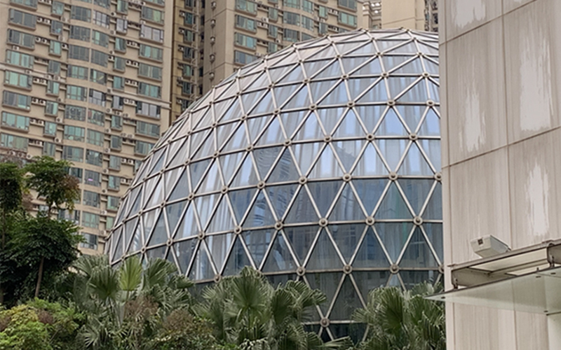 safety building glass dome