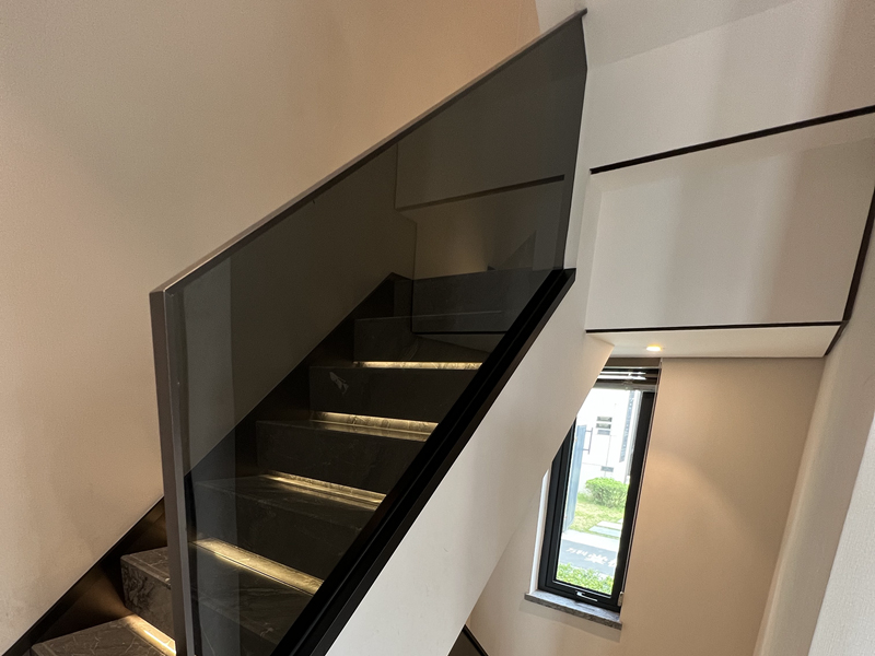 Euro grey glass railing