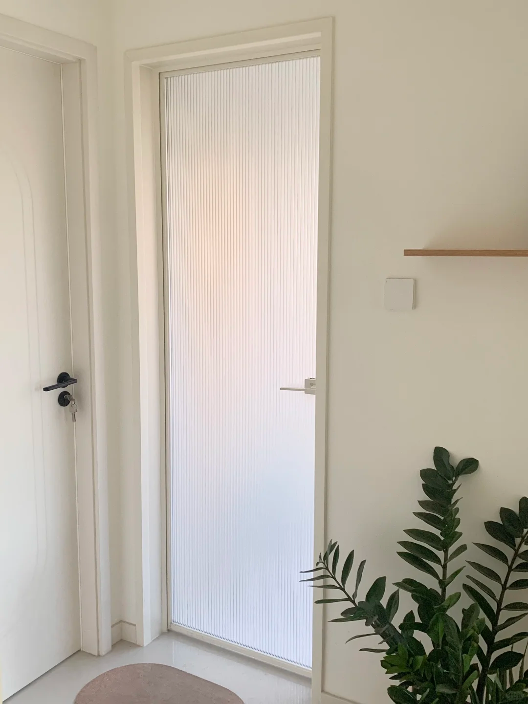 Rainbow glass door